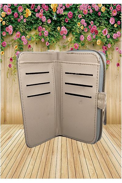 FuryaTedarik Stylish Wallet with Embossed Snap Fastener Front Pocket, Coin and Paper Money Compartment, Card Holder