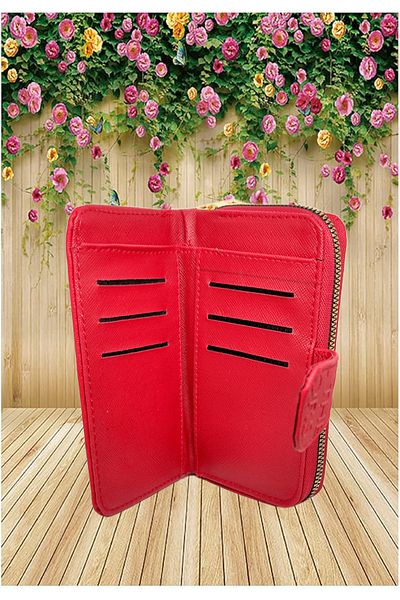 FuryaTedarik Stylish Wallet with Embossed Snap Fastener Front Pocket, Coin and Paper Money Compartment, Card Holder