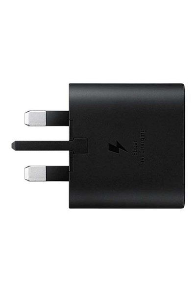Samsung محول طاقة هاتف USB-C ثلاثي الدبابيس بقوة 25 وات، أسود