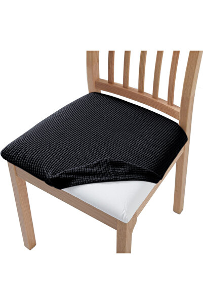 Choice Black Stretch Jacquard Chair Seat Covers Chair Removable Washable Upho...