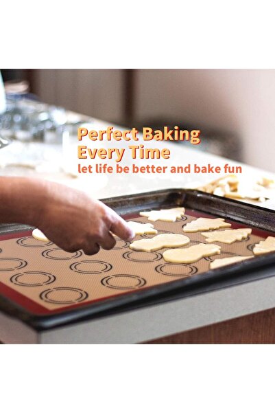 mastergold Silicone Baking Mat 30x21cm | Non-Stick Macaron Mat with Guide Circles | Reusable Oven Sheet