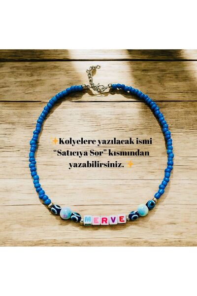 LeylanTakı Leylan Takı Çocuk Nazar Boncuklu Mavi İsimli Kolye