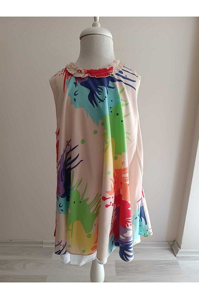 KobalBusiness Summer Casual Dress Asymmetrical Floor-Length Tie-Back Double-Layer System Error Not 2-4 2-3 Years,