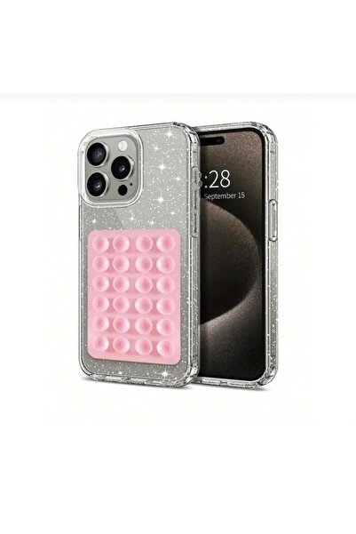 Mikasso Pembe Yapışkanlı Telefon Arkası Tutucu Dayanıklı Yapışkanlı Mıknatısl...