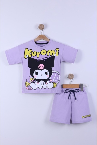 EXTRAÇARŞI Set de pantaloni scurți tricou pentru fete cu imprimeu cu caracter...