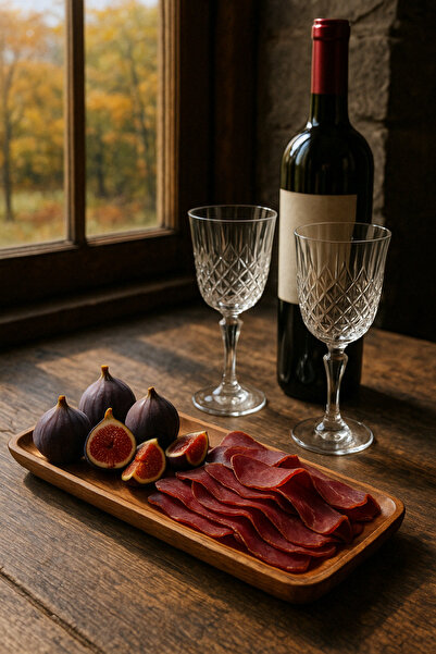 Akasya Ağacı Doğal Ahşap Dikdörtgen Sunum & Servis Tabağı Büyük Boy 15 cm