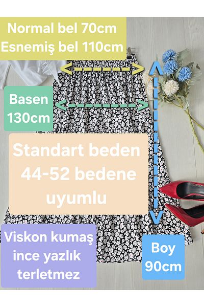 ENDAMIM Plus Size Viscosse Skirt