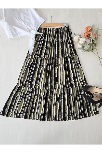 ENDAMIM Plus Size Viscosse Skirt