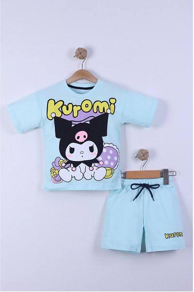 EXTRAÇARŞI Set de pantaloni scurți tricou pentru fete cu imprimeu cu caractere 3/6 ani