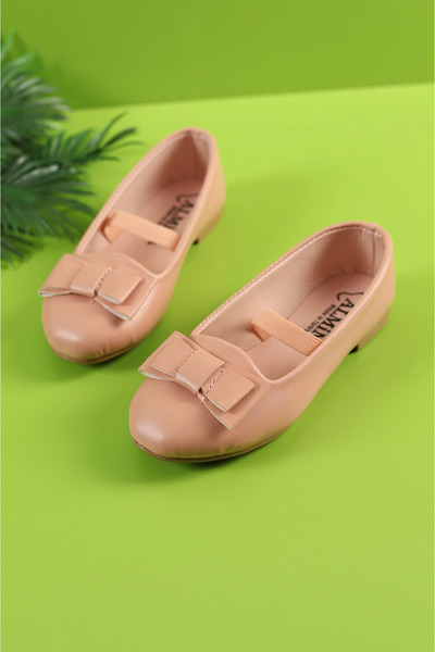 ALMİNA Shoes Girl's Bow Tie Detailed Powder Ballerinas