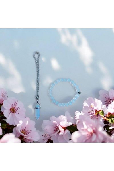 Mithril Club Natural Moonstone Bracelet and Necklace Set