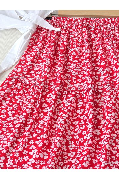 ENDAMIM Plus Size Viscosse Skirt