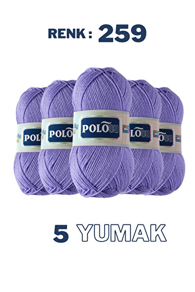 Polosu (5 Adet) Candy Baby %100 Premium Akrilik Bebek Örgü İpliği - 259 - Leylak