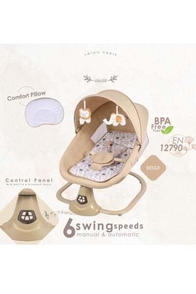 BabyCara سرير هزاز كهربائي للأطفال مزود بشبكة ناموسية وبلوتوث مدمج وموسيقى وجهاز تحكم عن بعد
