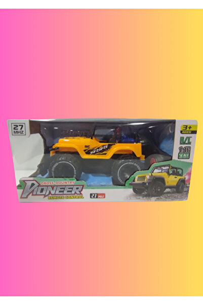 Boratila Toys 1/16 Ölçek 27 Mhz Uzaktan Kumandalı Şarjlı Duman Atan Full Fonksiyon Sarı Off Road Araba
