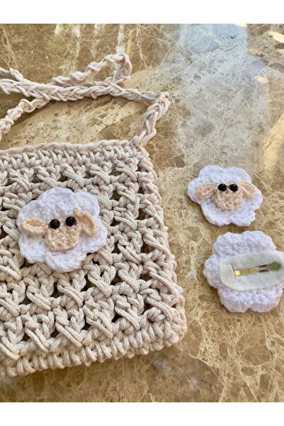 yucin Çocuk çanta,kuzu çanta,bayramlık kuzu çocuk çanta,tokalı set Çanta