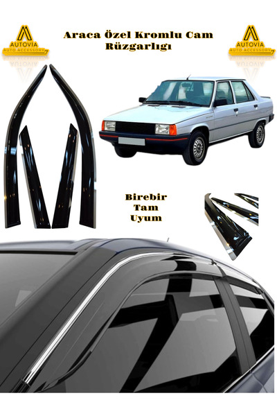 Autovia Renault R9 Broadway Kromlu Cam Rüzgarlığı 4lü