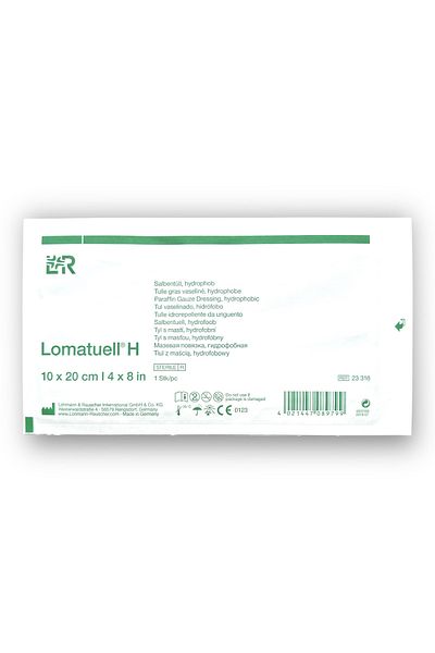 Lohmann & Rauscher غطاء جروح من التول البارافين H من لوماتويل 10 × 20 سم - المرجع 23316 - قطعة واحدة