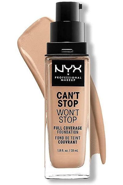 NYX Professional Makeup Can't Stop Won't Stop Foundation, 24h Full Coverage Matte Finish - Natural