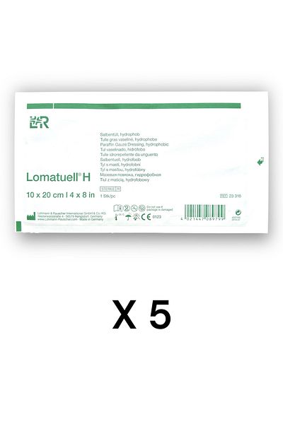 Lohmann & Rauscher Lomatuell H Paraffin Tulle Wound Cover 10 X 20 cm - Ref 23316 - 5 Pcs