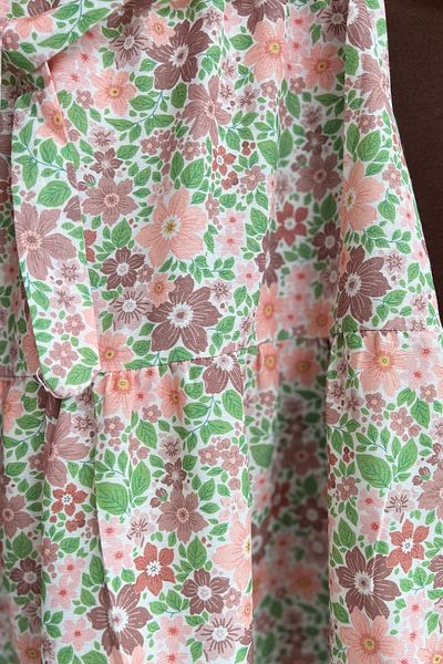 Bold Grup Γυναικεία Cherry Floral Layered Φούστα Μπλούζα Ζώνη Διπλό Σετ