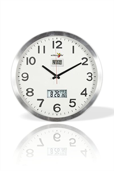 M3DECORİUM Hassas 36 Cm Dijital Termometreli Nem Ölçerli Nemölçerli Aluminyum...