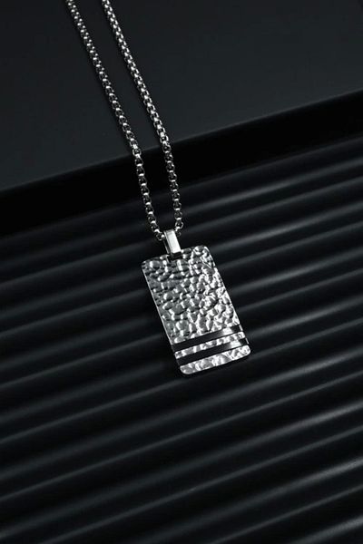 FERRO Silver and Black Steel Men's Jewelry Frj10042-J
