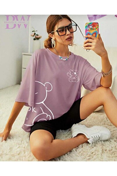 KOZİA OUTDOORS Tricou basic unisex supradimensionat cu imprimeu urs pirat mal...