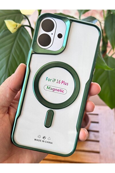 Fibaks Apple iPhone 16 Kılıf Prizma Kamera Çıkıntılı Magsafe Şarj Destekli Mat Renkli Şeffaf Kapak