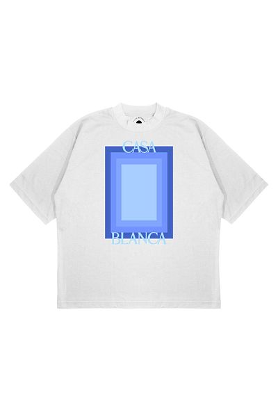 PURE EFFECT Μπλουζάκι Unisex CASABLANCA BLUE με εμπριμέ μπλουζάκι από χοντρό ύφασμα