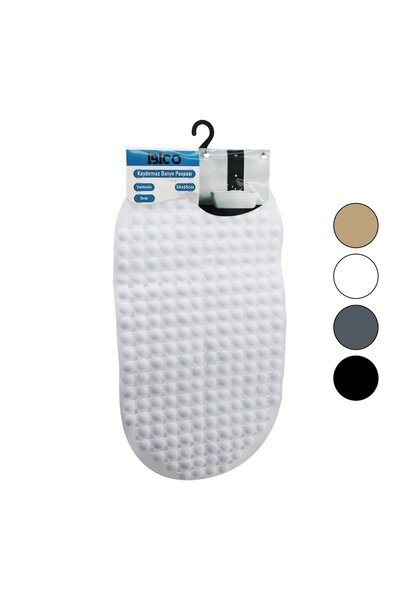 Marsilyan بيضاوي - كرة منقوشة من البلاستيك - ملونة 63 قطعة مانعة للانزلاق للحمام - ممسحة حوض الاستحمام 34X6