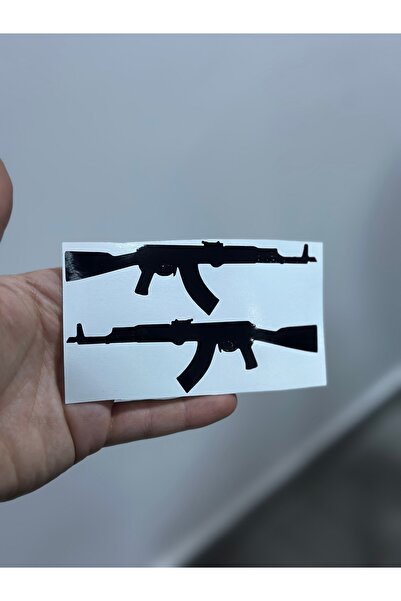 Palas Motor MOTOSİKLET & ARABA İÇİN KELEŞ ETİKETİ / AK 47 STİCKER SİYAH MODİFİYE