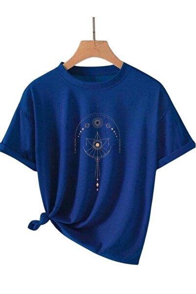 KOZİA OUTDOORS Малкочбей овърсайз унисекс базова тениска с печат на люспи