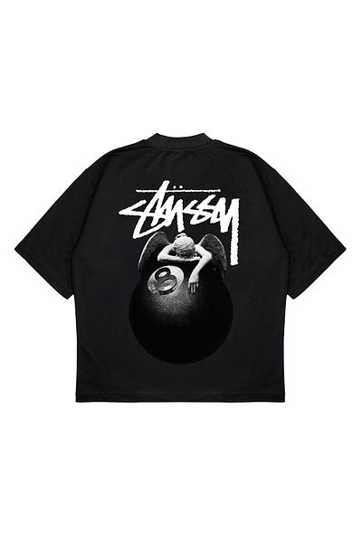 TRAGEDY Μπλουζάκι Unisex ANGEL BILARDO BALL με στάμπα Boxy Fit από χοντρό ύφασμα