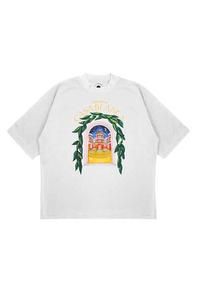 TRAGEDY Tricou unisex CASABLANCA AVENIDA cu imprimeu Box Fit din țesătură groasă