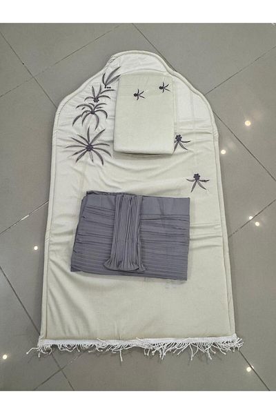 Gerenic Embroidered padded sponge prayer rug with a prayer sheet, excellent cool material