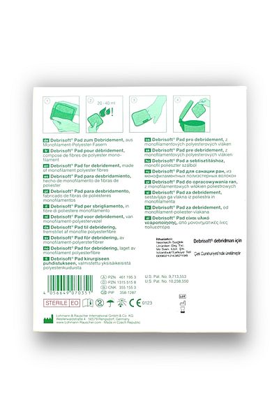Lohmann & Rauscher وسادة Debrisoft الميكانيكية (YARA) وسادة إزالة الحطام 10 × 10 سم - المرجع 34321 - 5 قطع