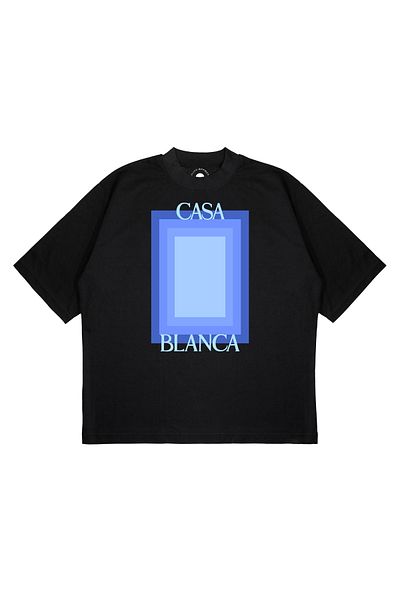 PURE EFFECT Μπλουζάκι Unisex CASABLANCA BLUE με εμπριμέ μπλουζάκι από χοντρό ύφασμα