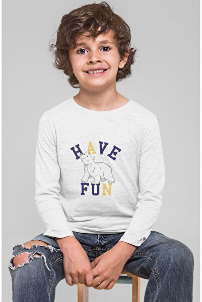 Bubuga Erkek Çocuk Uzun Kollu %100 Pamuk Polar Ayı Baskılı Tişört - HAVE FUN ...