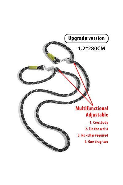 Choice Length 230-235cm Upgrade Black CAWAYI KENNEL Reflective Nylon Leashes Pet Dogs Chain Traction Rope L