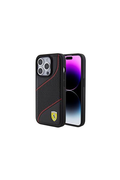 Ferrari Phone case, Ferrari, Compatible with iPhone 15 Pro, Polycarbonate/Polyurethane, Black/Red