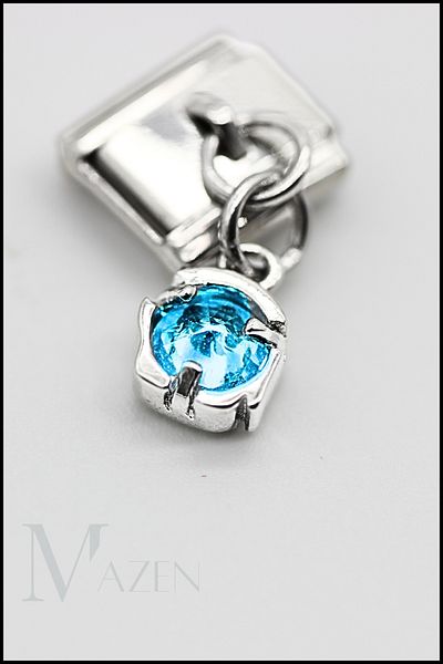 MAZEN 1 Piece Turquoise Stone Hanging Italian Steel Bracelet Charm