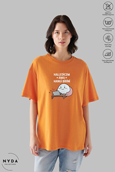 Nyda Collections Unisex Crew Neck Halledicem αλλά ποιο τυπωμένο βαμβακερό μπλ...