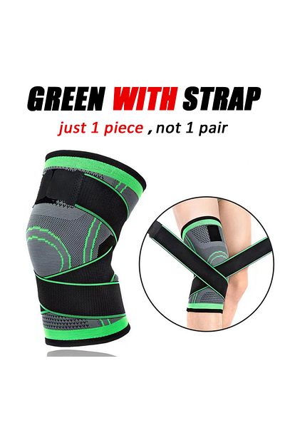 Choice M Green With Straps 1pc Knee Brace Knee Sleeve Support For Men And Women Knee Pads For Running, Hiki