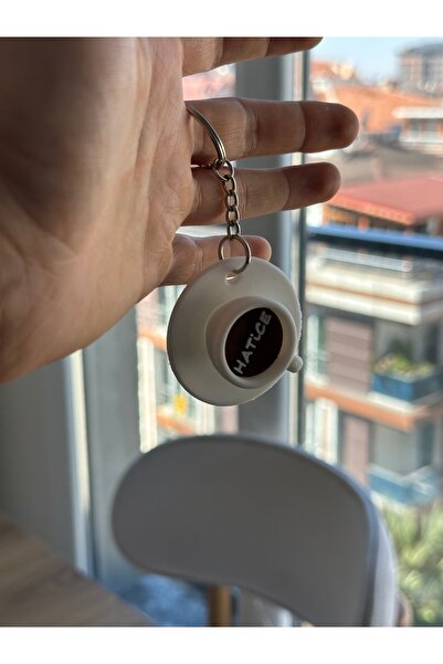 Personalized Coffee Cup Keychain – Named and Stylish Design