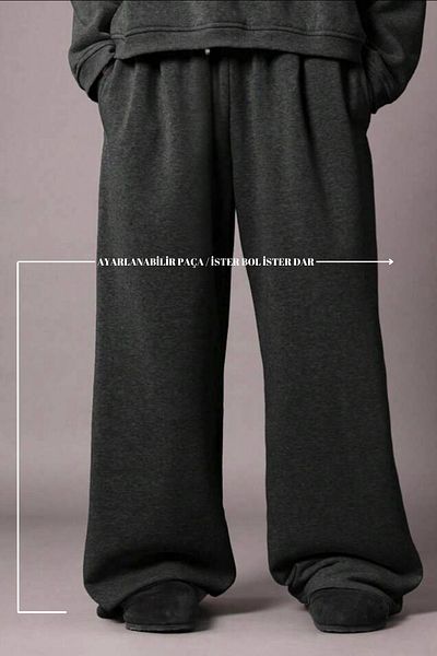 BSBSPOR Dark Gray / Gray Melange / Summer Baggy Loose Cut Sweatpants / Jogger Loose