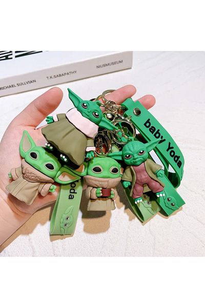 Bizde Ne Yok ki 3D Large Size Star Wars Mandalorian Grogu Baby Yoda Keychain and Bag Charm