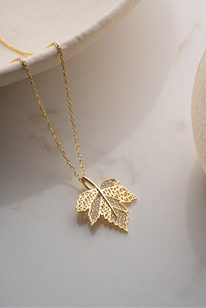 Silvano Jewelry 925 Ayar Çınar Yaprağı Kolye
