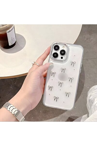 HYPERSOFT Iphone 13 (6.1 inç) Uyumlu Simli Kabartma Figürlü Parlak Epoksi Lux...