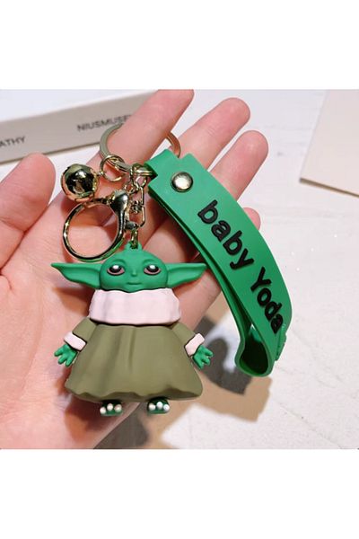 Bizde Ne Yok ki 3D Large Size Star Wars Mandalorian Grogu Baby Yoda Keychain and Bag Charm